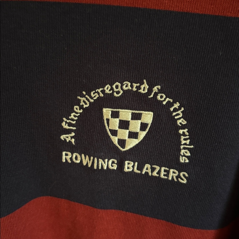 Rowing Blazers burgundy and navy Rugby Shirt - Picture 4 of 4
